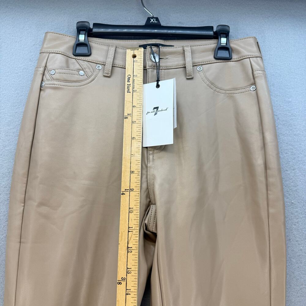 7 For All Mankind Pants Women's XS Tan Faux Leather Preppy Business Casual NWT - Picture 12 of 15